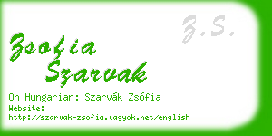 zsofia szarvak business card